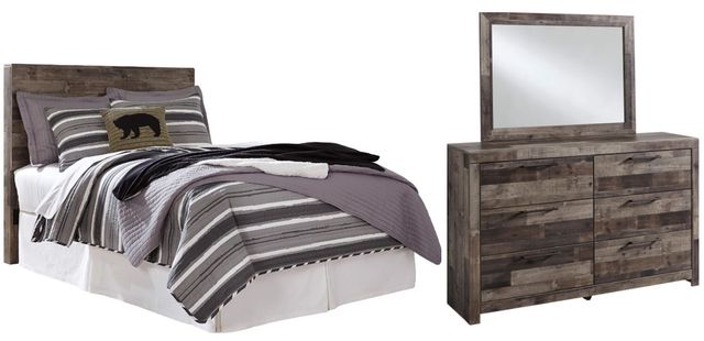 Benchcraft® Derekson 3-Piece Multi Gray Full Panel Headboard Bed Set-0