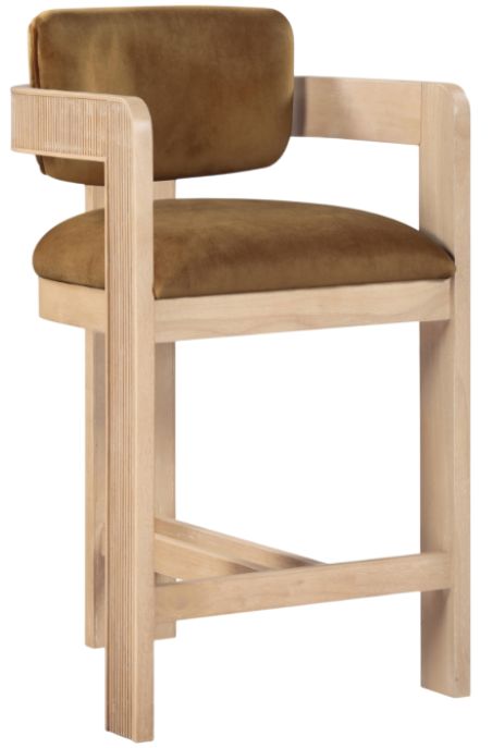 Meridian Furniture Sacha Saddle/Natural Upholstered Counter Stool-0