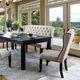 Furniture of America® Sania 7-Piece Antique Black/Beige Rectangular Dining Set-4