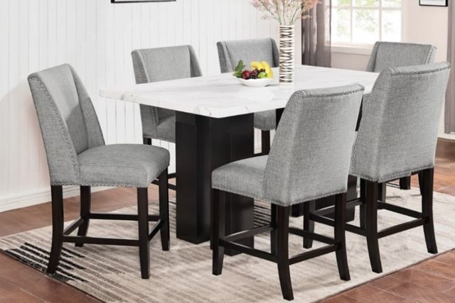 New Classic® Home Furnishings Faust Espresso/White Adjustable Dining Table-1