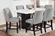 New Classic® Home Furnishings Faust Marble Top Adjustable Dining Table with Espresso Base-1