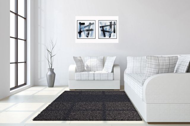 Classy Living 2-Piece Bold Azure Gesture Diptych Wall Art Set-1