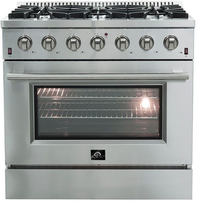 FORNO® Alta Qualita 36" Stainless Steel Pro Style Dual Fuel Range