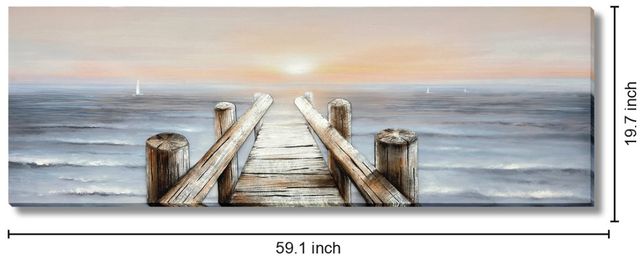 Classy Living Adventurous Tranquil Dock at Dawn Wall Art-2