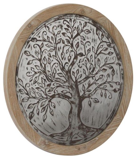 Deco Marche Brown Tree Embossed Wall Decor-1