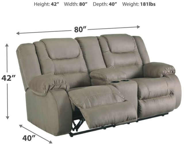 Signature Design by Ashley® McCade Cobblestone Double Reclining Loveseat with Console-1