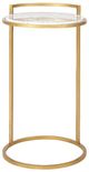 Century® Monarch Curtis White Marble Top Accent Table with Antique Brass Base-0
