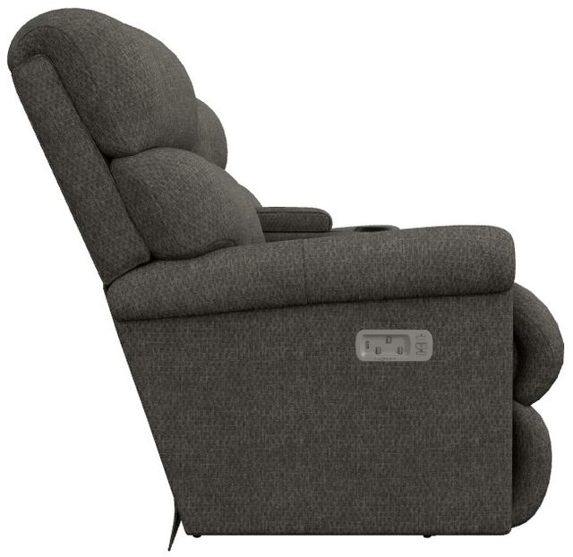 La-Z-Boy® Pinnacle Graphite Power Wall Reclining Loveseat with Console and Headrest-3