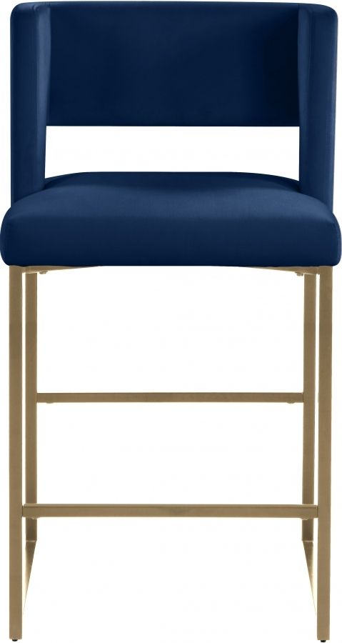 Meridian Furniture Caleb Navy Velvet Counter Stool-1