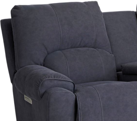HomeStretch Showtime Graphite Power Reclining Loveseat with Power Headrest and Lumbar-1