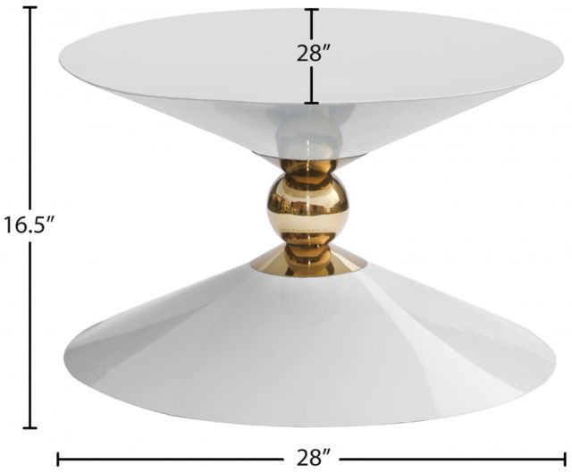 Meridian Furniture Malia White/Gold Coffee Table-3