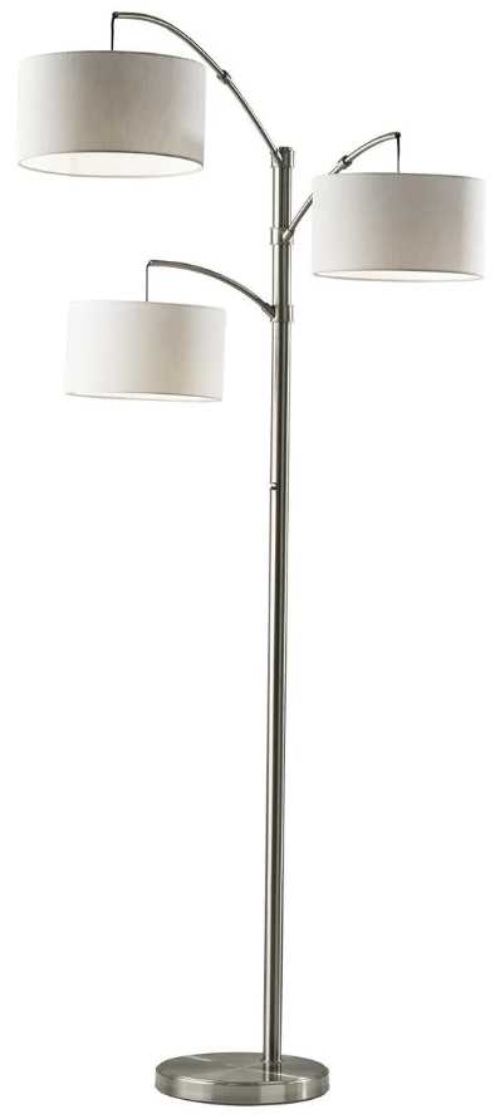 Adesso® Cabo Brushed Steel Arc Floor Lamp-0
