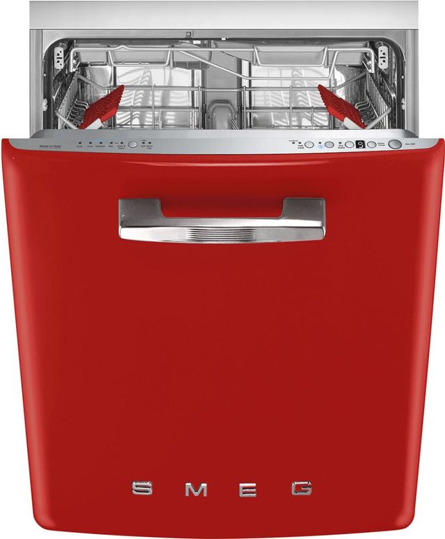 Smeg Retro-Style 24" Red Built In Dishwasher-0