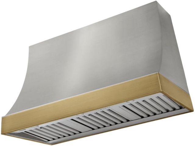 AGA Marquee 48" Stainless Steel Wall Mounted Range Hood  with Antique Brass Trim-0