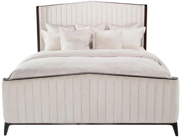 Michael Amini® Paris Chic Espresso Upholstered California King Panel Bed-3