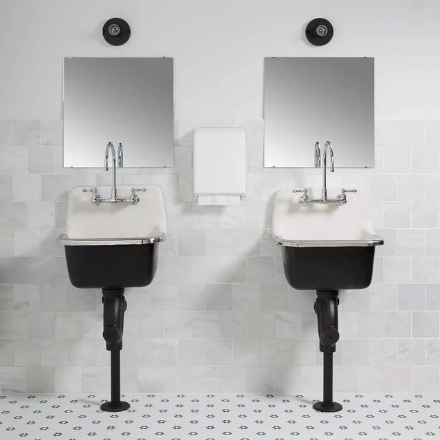American Standard Heritage Polished Chrome Wall-Mounted Gooseneck Commercial Bathroom Faucet-1