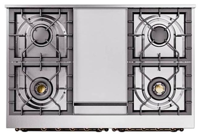 Ilve® Nostalgie II Noblesse 40'' Custom RAL Color Pro Style Dual Fuel Range with Burnished Trim-2