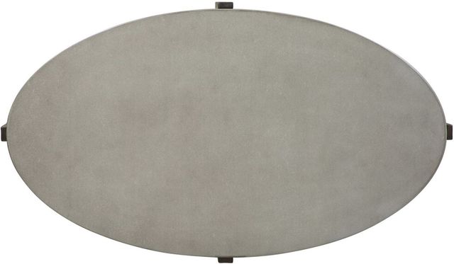 Liberty Furniture Cascade Gray Oval Cocktail Table with Wirebrush Rustic Brown Base-3