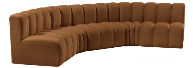 Meridian Furniture Arc 5-Piece Saddle Velvet Sectional-0