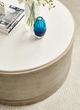 Hammary® Hidden Treasures White Marble Top Round Linen Chairside Table with Brown Base-2