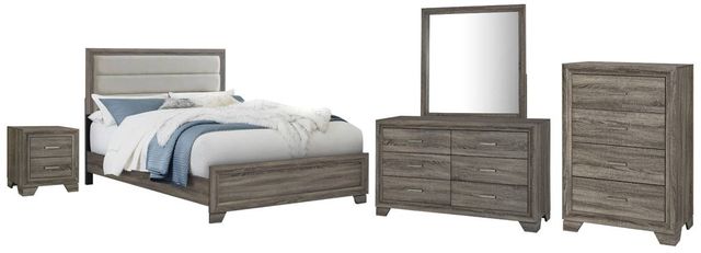 Coaster® Wright 5-Piece Brown Oak Eastern King Bedroom Set-0