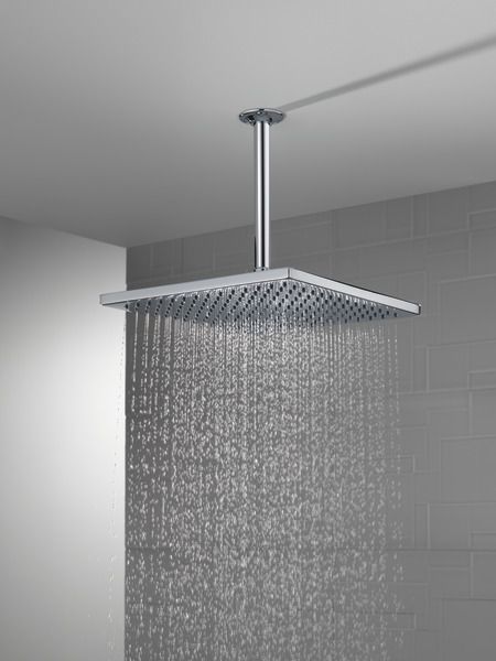 Delta Universal Showering Components Chrome Square Single-Setting Metal Raincan Shower Head-1