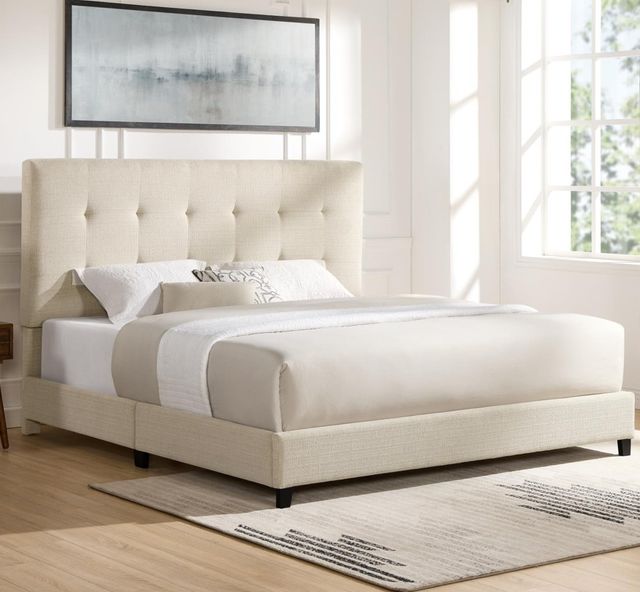 Legends Home Bridger Dynasty Beige King Upholstered Panel Bed-1