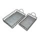 A & B Home 2-Piece Grey Trays with Handle Set-1