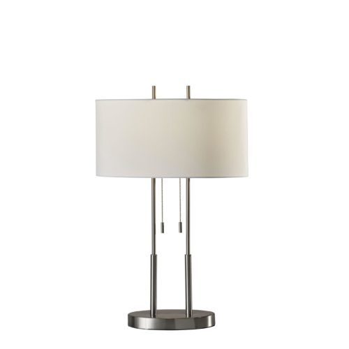 Adesso® Duet Brushed Steel Table Lamp-0