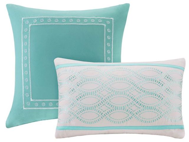 Olliix by Intelligent Design Senna Aqua King/California King Reversible Coverlet Set-2