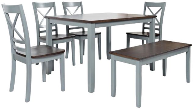 Jofran Inc. Asbury Park 6-Piece AP Gray/Autumn Brown Dining Set-0