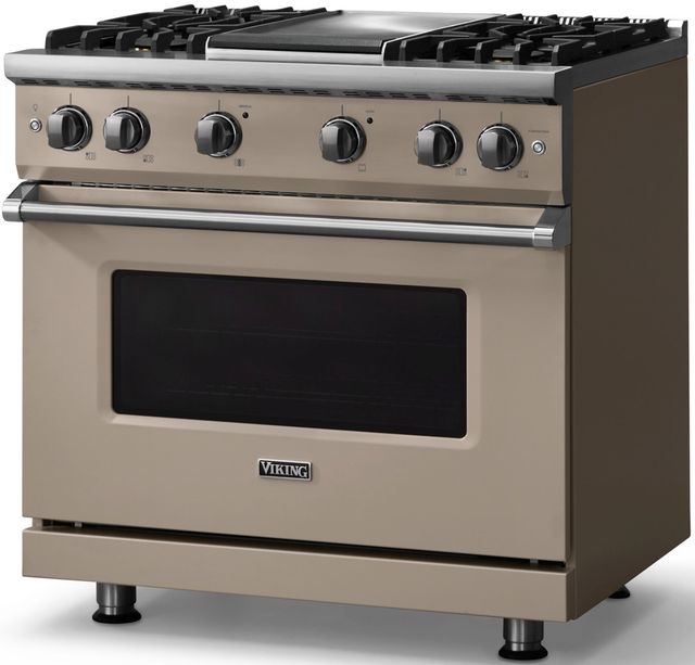 Viking® 5 Series 36" Nantucket Pro Style Gas (LP) Range with Polished Chrome Trim-2