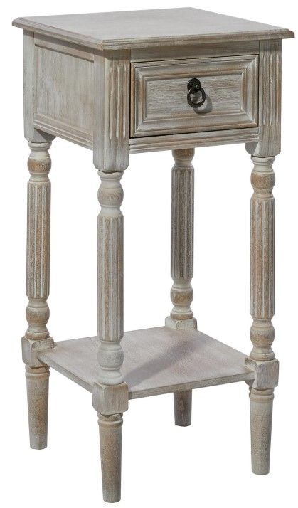 Deco Marche Washed White Side Table-0
