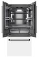 ZLINE Autograph Edition 36" 19.6 Cu. Ft. White Matte Built In Bottom Freezer Refrigerator with Graphite Gray Interior and Matte Black Accents-1