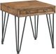 Elements International Boone 3-Piece Light Walnut Occasional Living Room Table Set-3