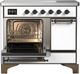 Ilve® Majestic III 40" White Pro Style Induction Range with Solid Door and Burnished Trim-3