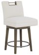 Fairfield® Customizable Entree Dining Nickel Metal Pull Short Back Swivel Counter Stool-0