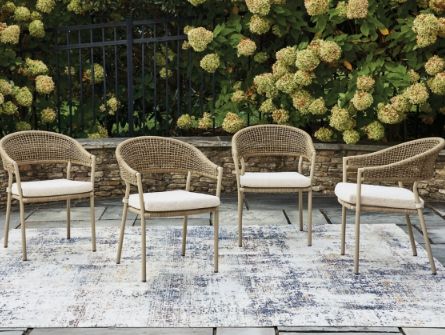 Signature Design by Ashley® Orchard Beach Beige Aluminum/Fabric Outdoor Arm Chair-1