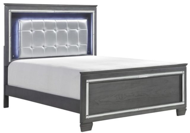 Homelegance® Allura Gray Queen Panel Bed with LED Lighting-0