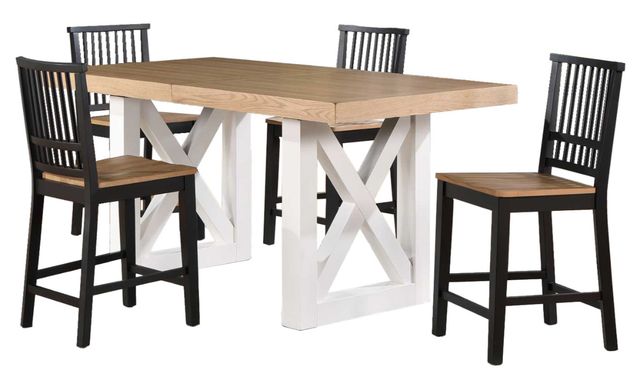 Steve Silver Co. Magnolia 5-Piece Ebony/Natural/White Counter Height ...