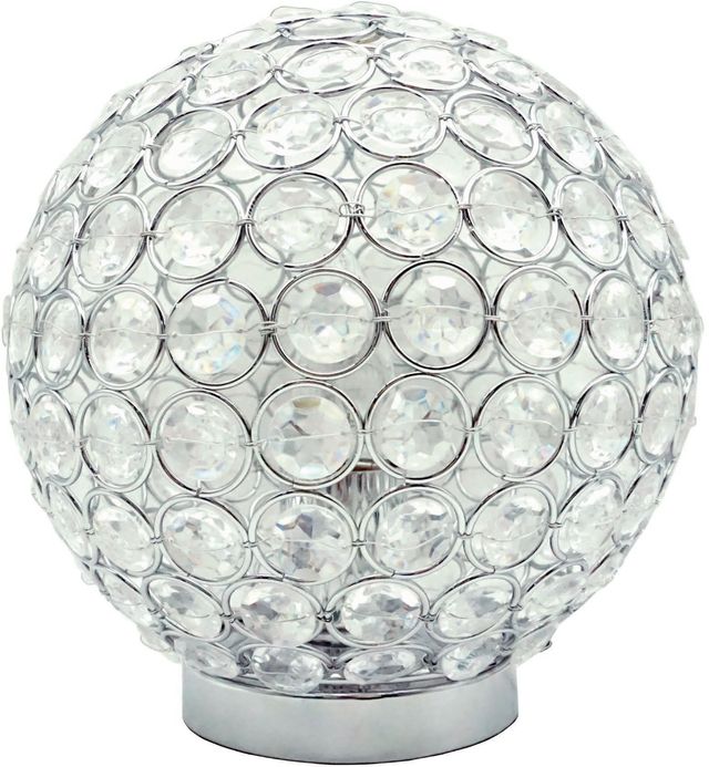Crown Mark Crystal Silver Globe Table Lamp-0