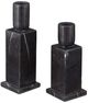 Currey & Company Lithos 2-Piece Black Candle Holder Set-0