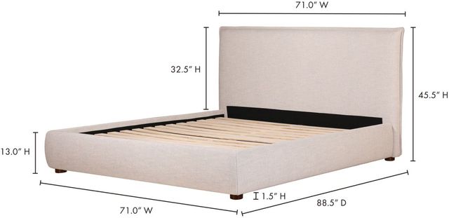 Moe's Home Collection Luzon Light Grey Queen Bed-2