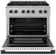 ZLINE Marino 36" Stainless Steel Pro Style Dual Fuel Range with White Matte Door and Matte Black Accents-1