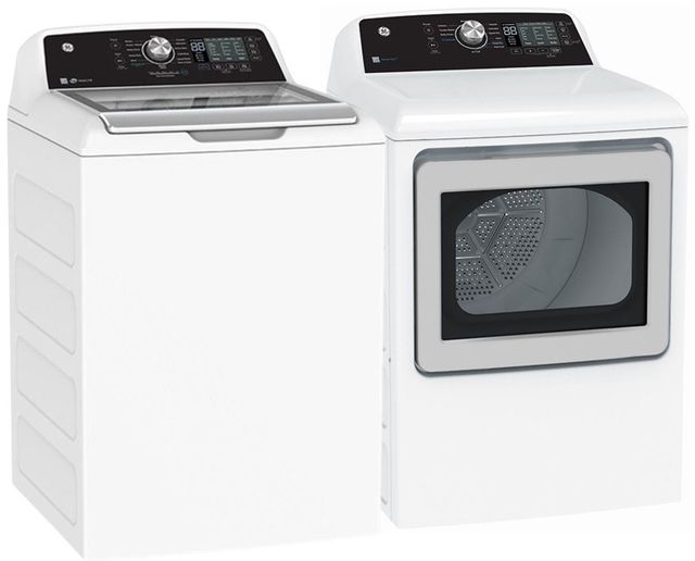 GE® White Top Load Washer & Electric Dryer Laundry Pair-1
