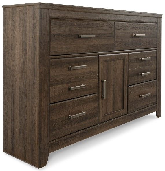 Signature Design by Ashley® Juararo 5-Piece Dark Brown Queen Poster Bed Set-2