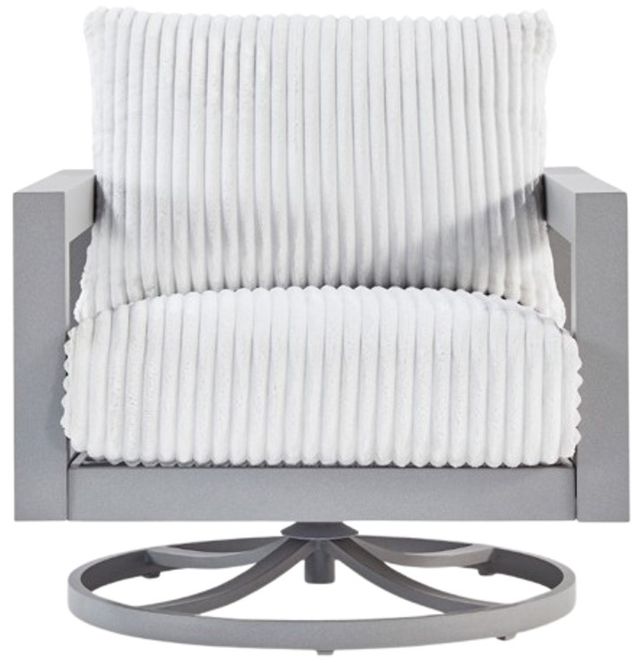 Signature Design by Ashley® Moonlight View Gray Outdoor Swivel Chair-1