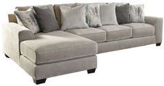 Benchcraft® Ardsley 2-Piece Pewter Left-Arm Facing Sectional and Chaise