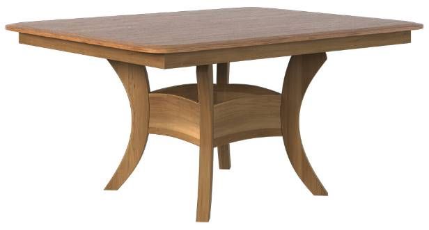 Country View Woodworking Customizable Palmer Red Oak Top 42" Dining Table with 4-Leaves and Brown Maple Base-0