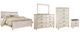 Signature Design by Ashley® Willowton 5-Piece Whitewash King Panel Bed Set-0